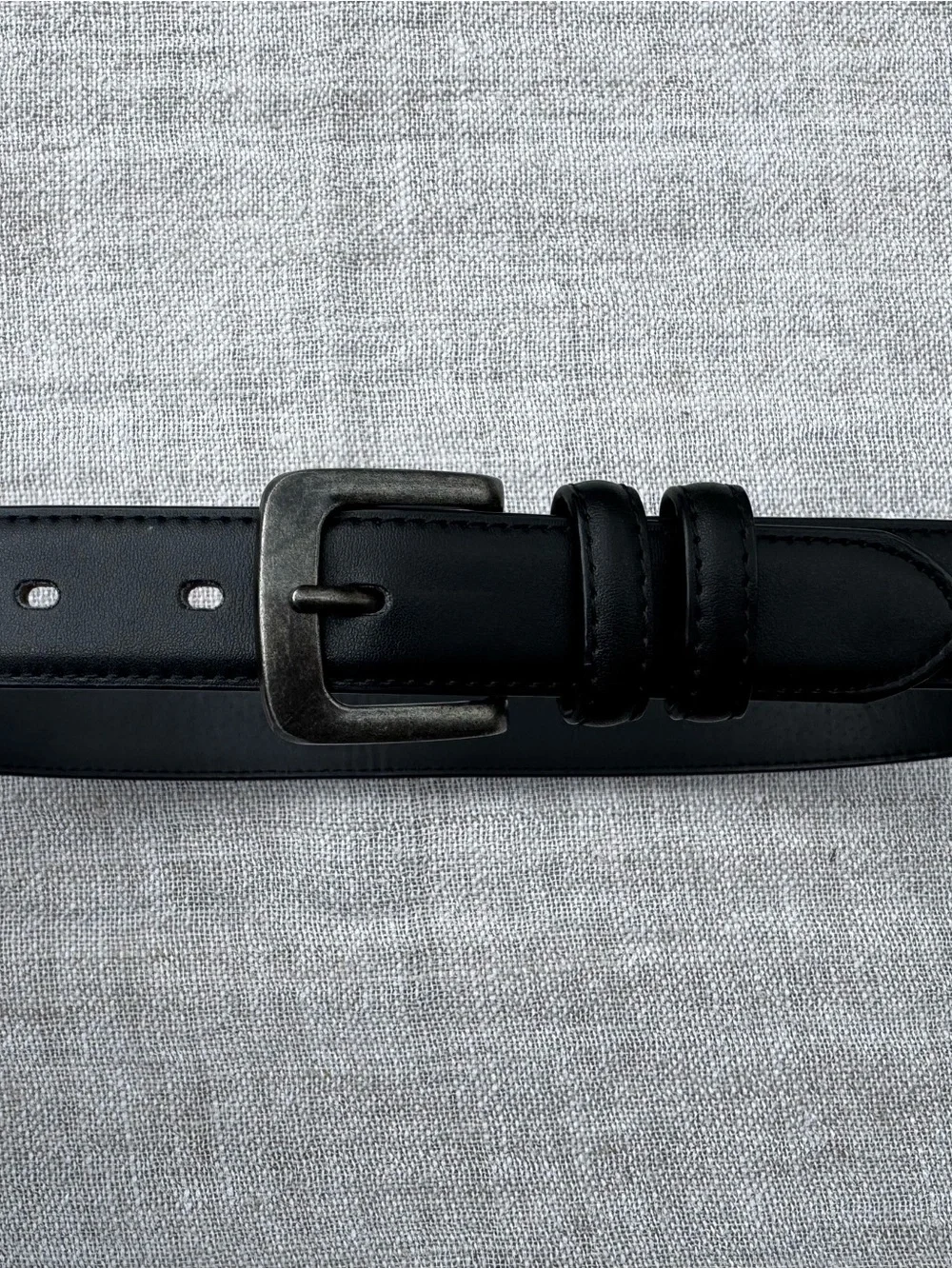 Kids Black Leather Belt - Classic Minimalist Style